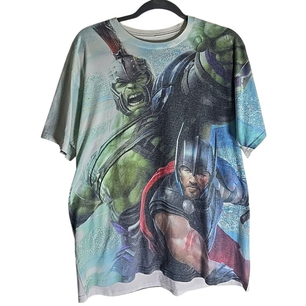 New Marvel Thor: Ragnarok Friend Fight Mens Graphic T Shirt Large Relaxed Fit